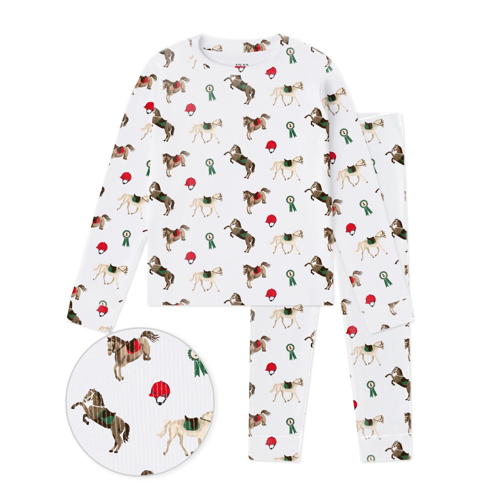 The Organic Long Sleeve Pajama Set [Riding Ponies]