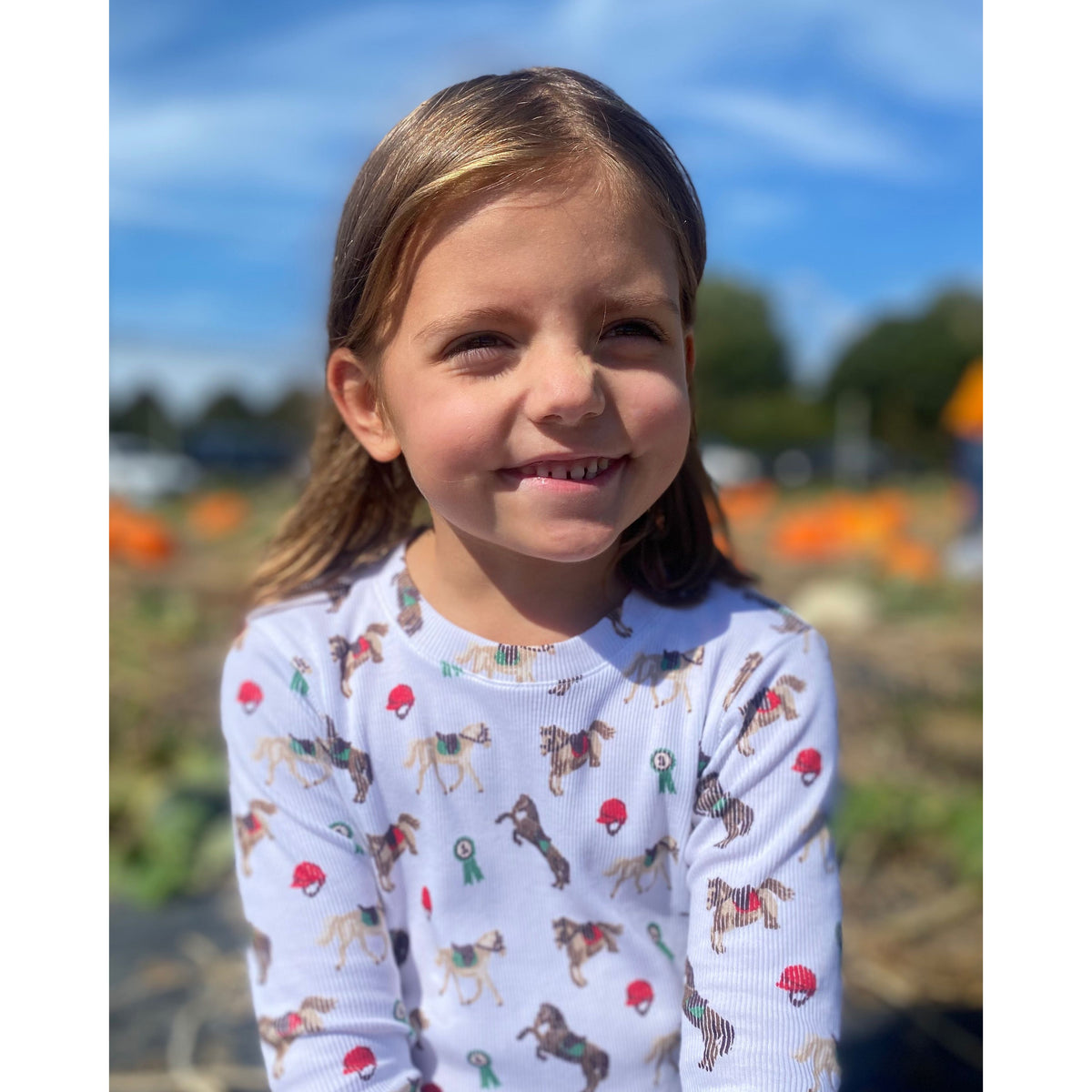 The Organic Long Sleeve Pajama Set [Riding Ponies]