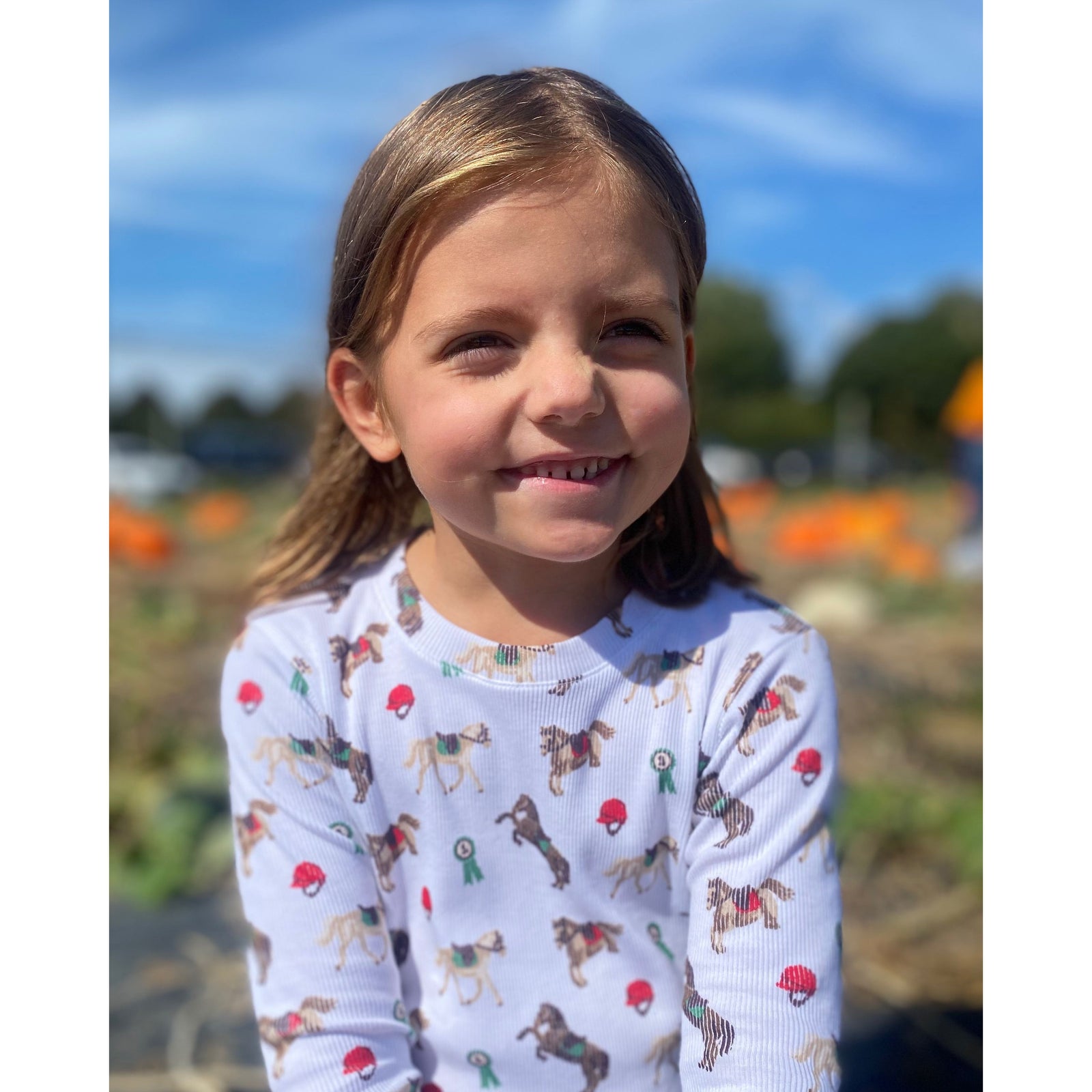 The Organic Long Sleeve Pajama Set [Riding Ponies]