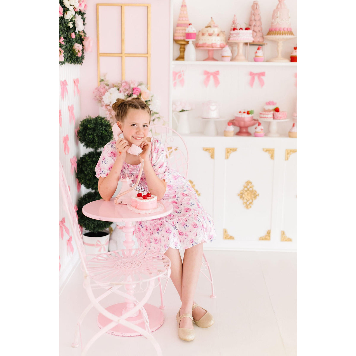 Rose Garden Smocked Ruffle Dress