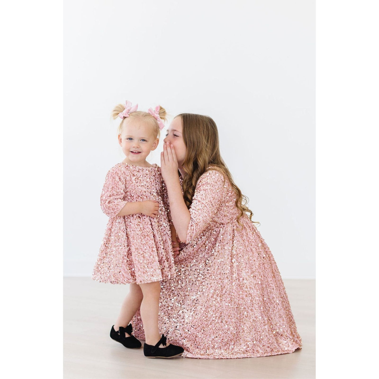Rose Gold Velvet Sequin Dress