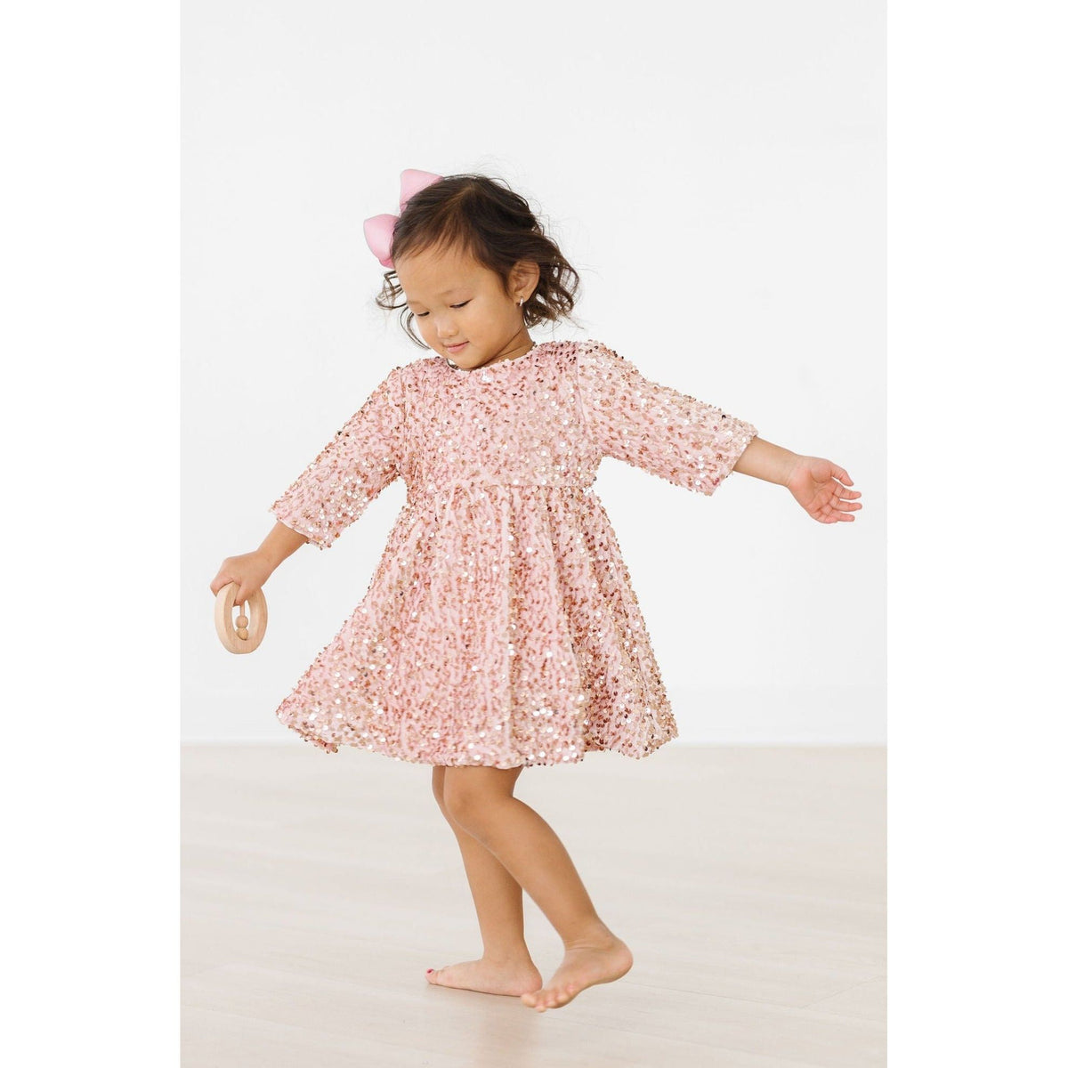 Rose Gold Velvet Sequin Dress