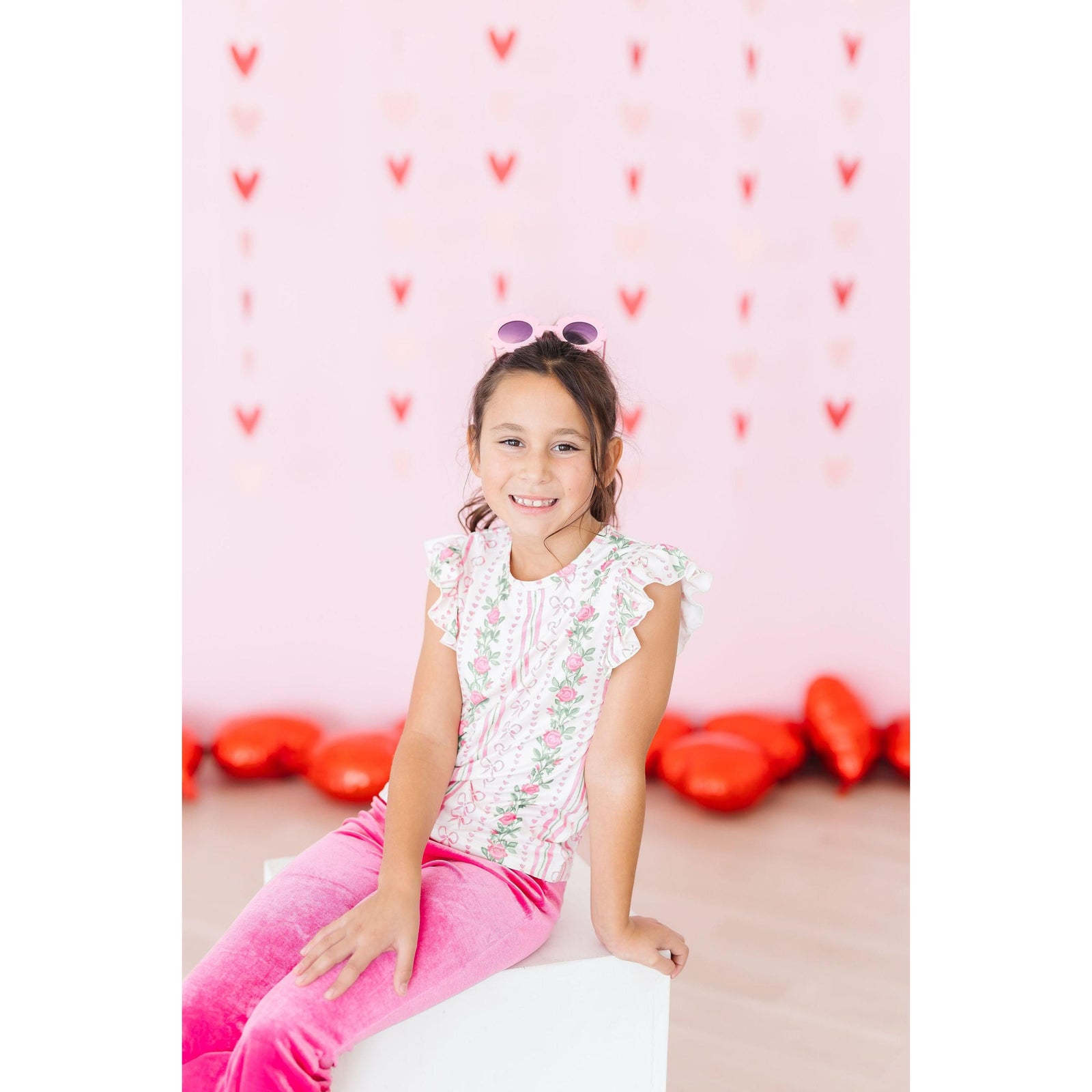 Rosebud Bows S/S Ruffle Tee
