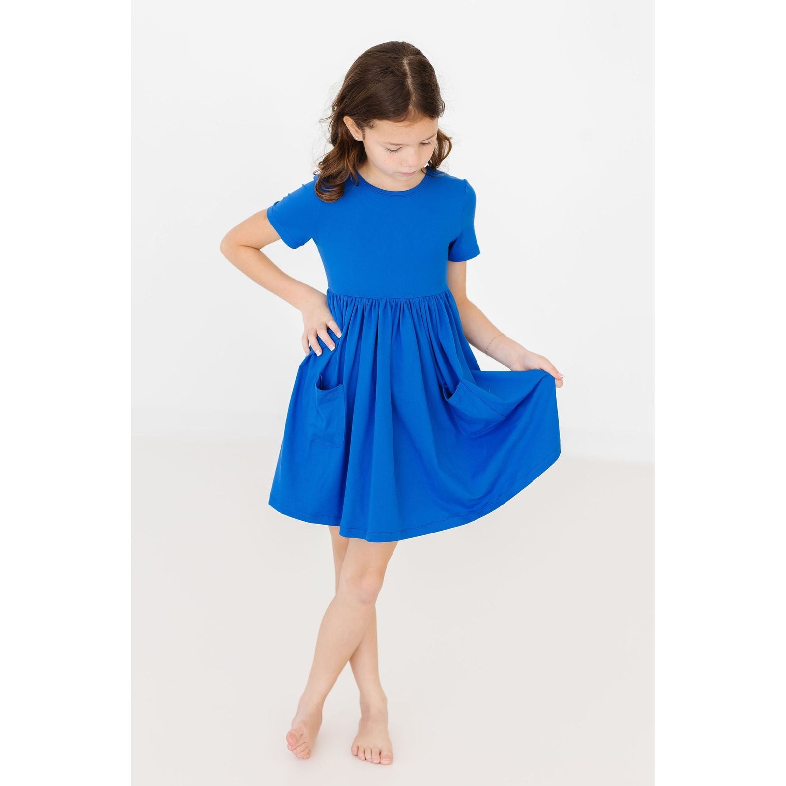 Royal Blue S/S Pocket Twirl Dress