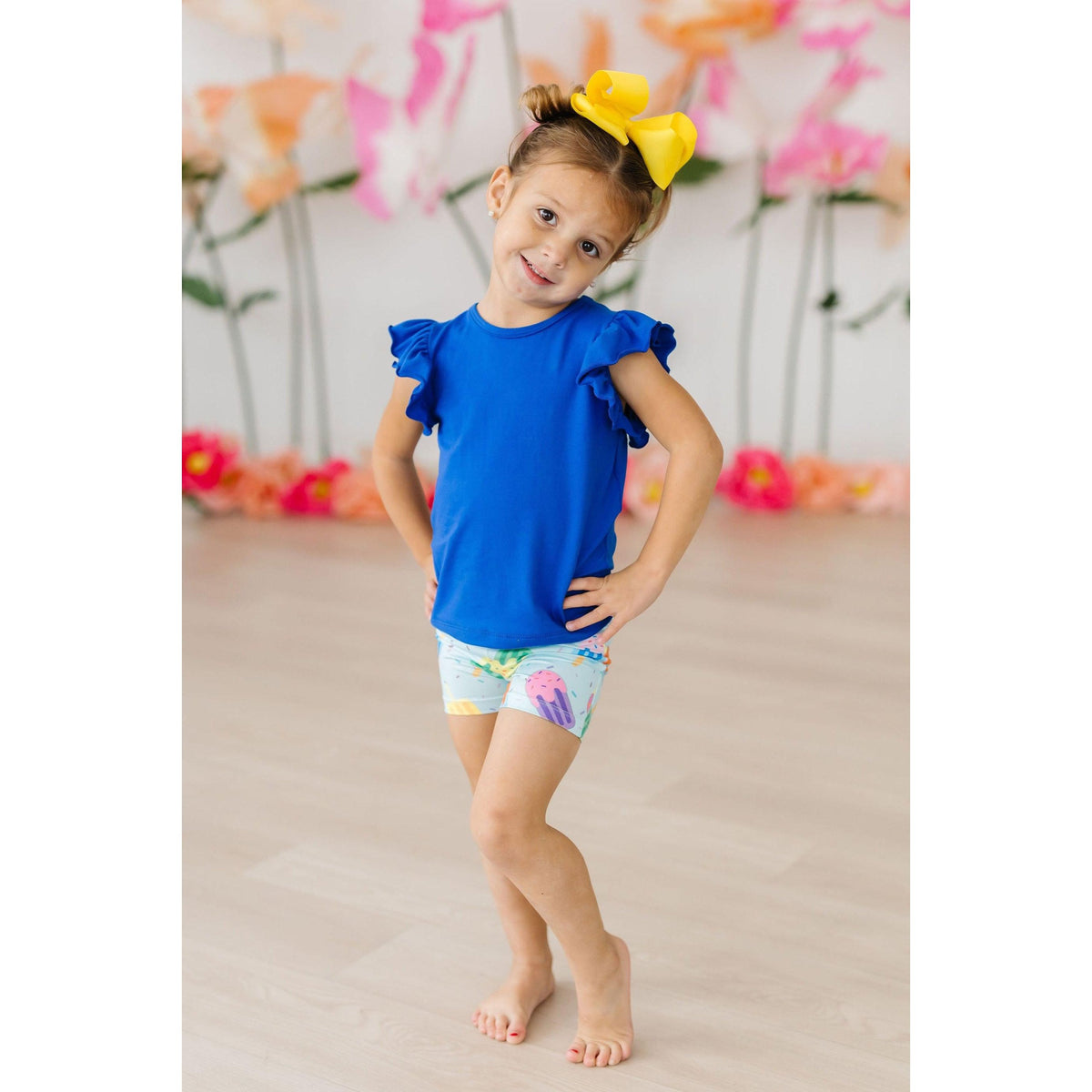 Royal Blue S/S Ruffle Tee