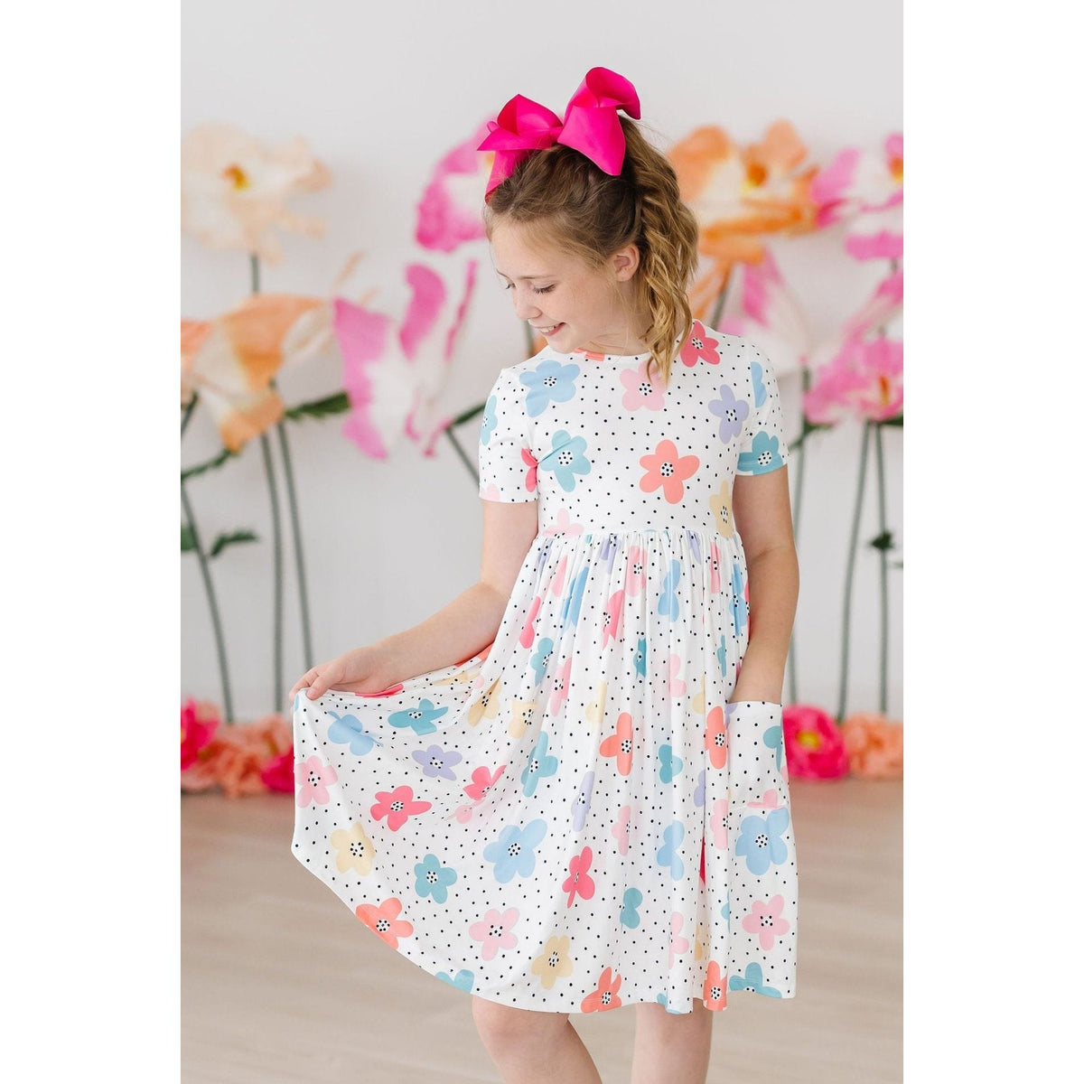 Dots &amp; Daisies S/S Pocket Twirl Dress
