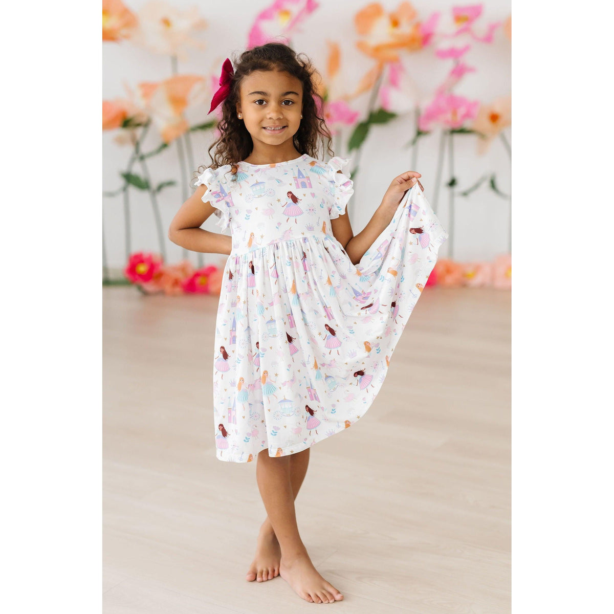 Fairy Princess Flutter Sleeve Twirl Dress