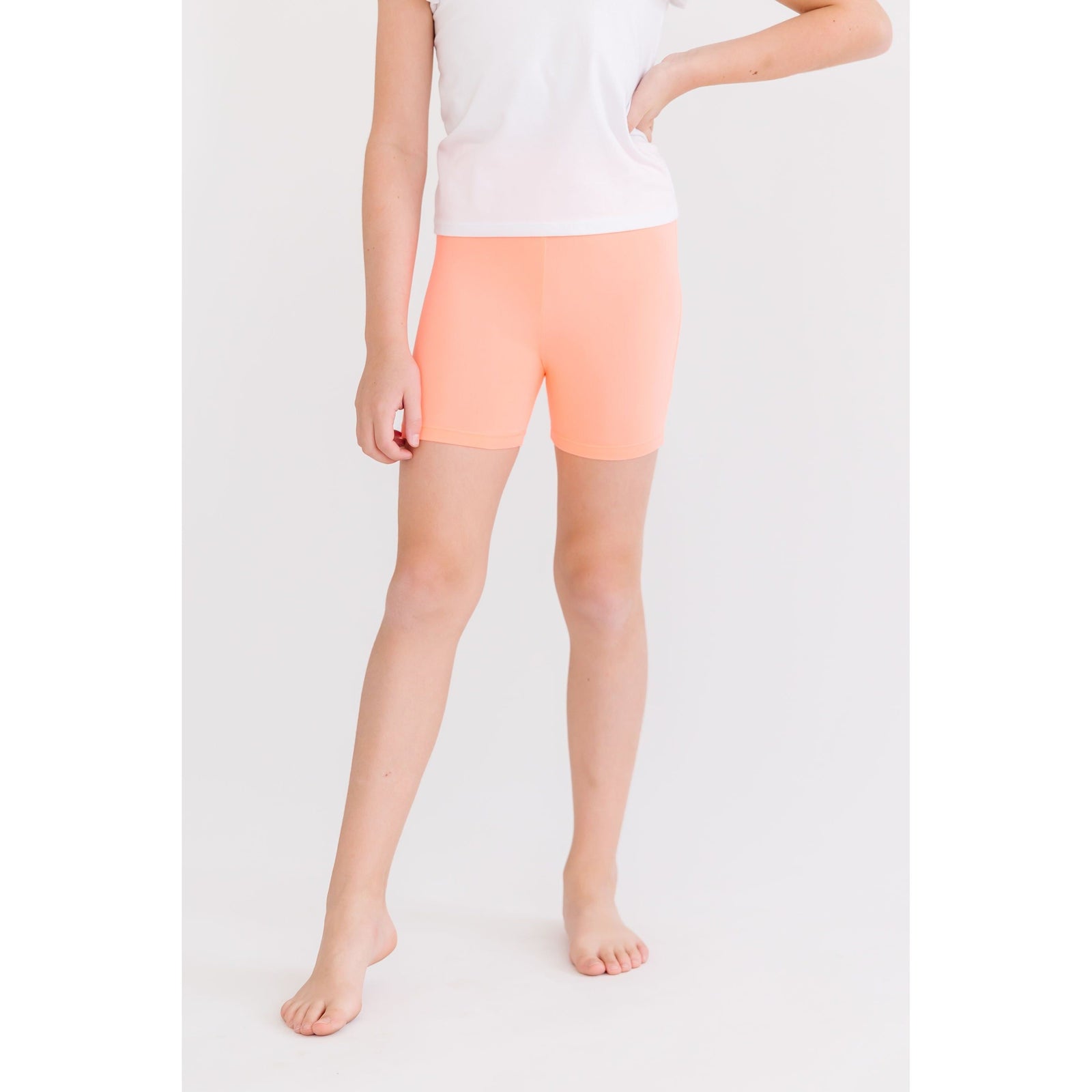 Neon Coral Twirl Shorts