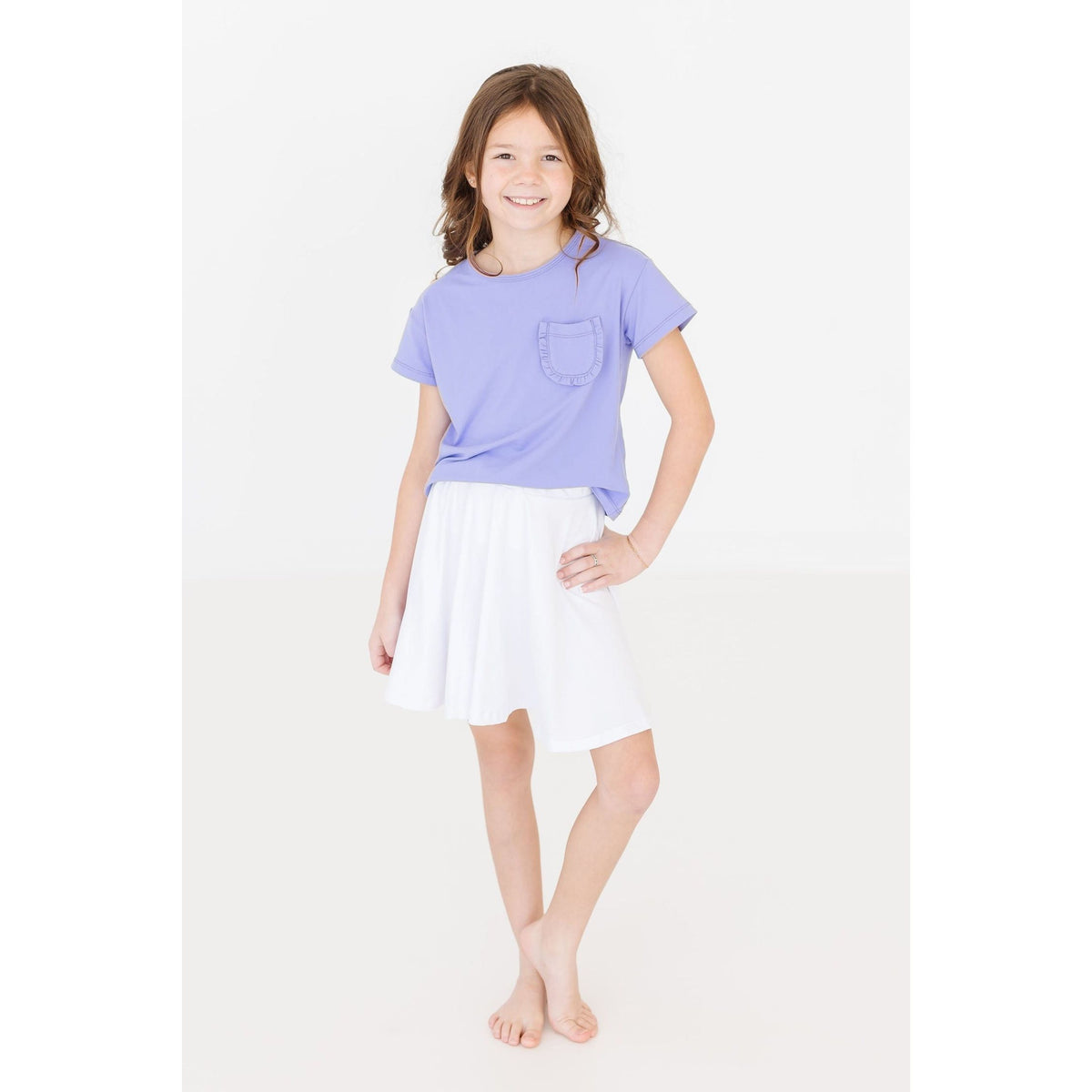 Periwinkle Ruffle Pocket Tee
