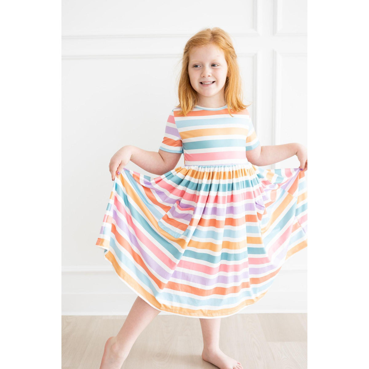 Spring Stripes S/S Pocket Twirl Dress