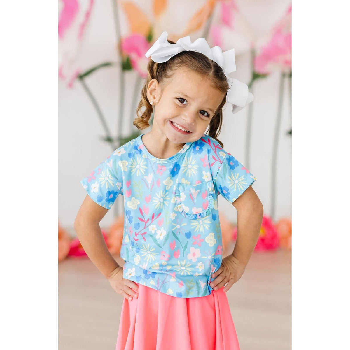Springtime Splendor Ruffle Pocket Tee