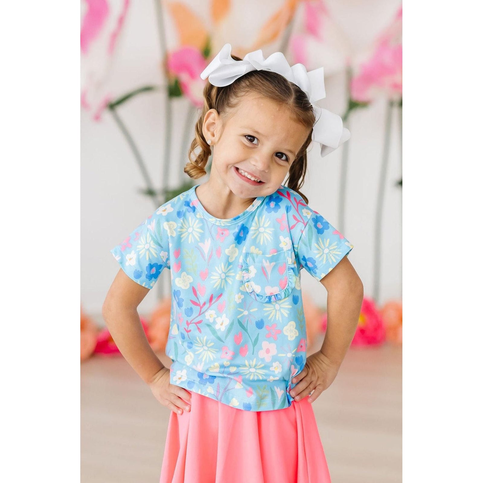 Springtime Splendor Ruffle Pocket Tee