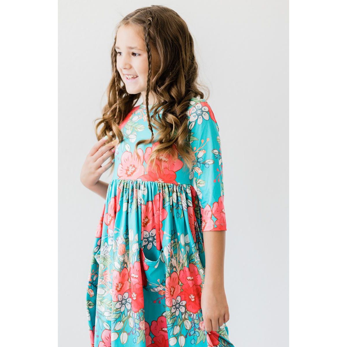 SALE After the Rain 3/4 Sleeve Pocket Twirl Dress