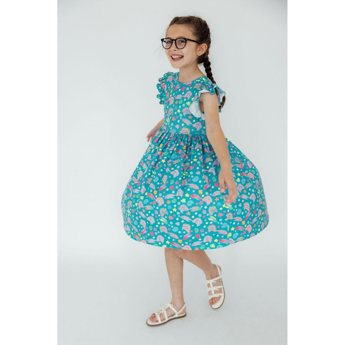 SALE Betta Blooms Flutter Sleeve Twirl Dress