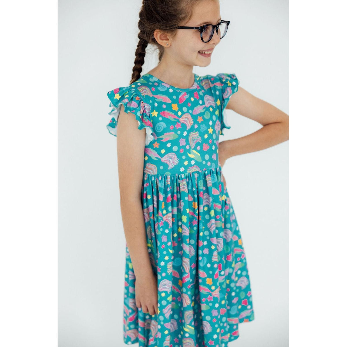 SALE Betta Blooms Flutter Sleeve Twirl Dress