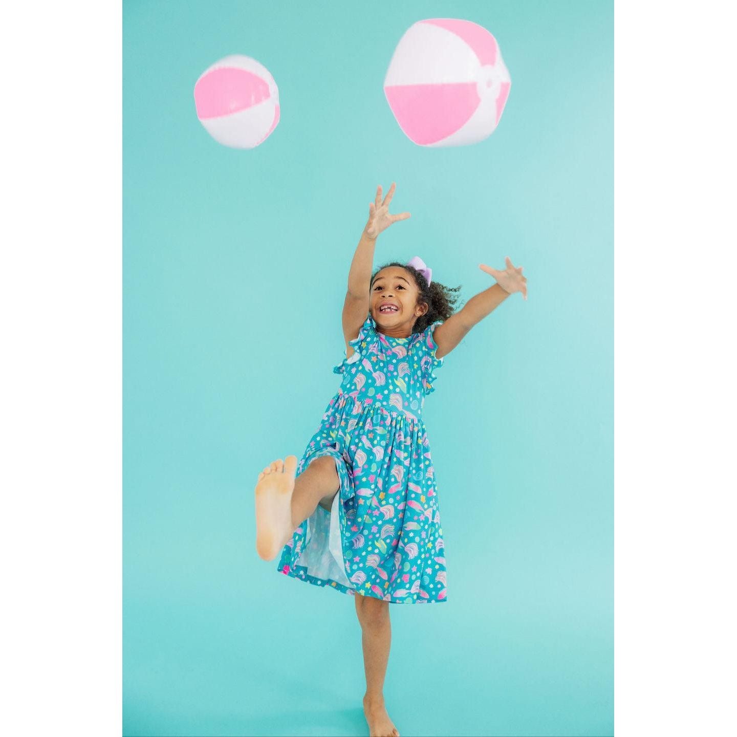 SALE Betta Blooms Flutter Sleeve Twirl Dress