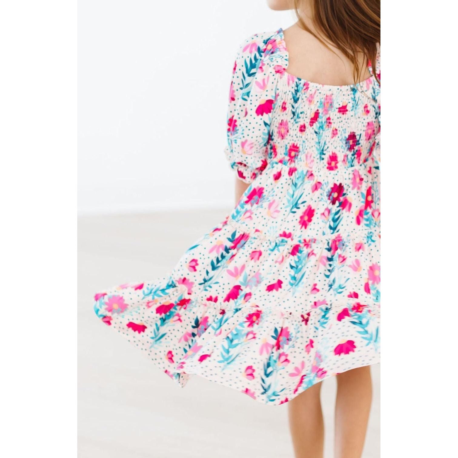 SALE Dots & Daisies Smocked Ruffle Dress