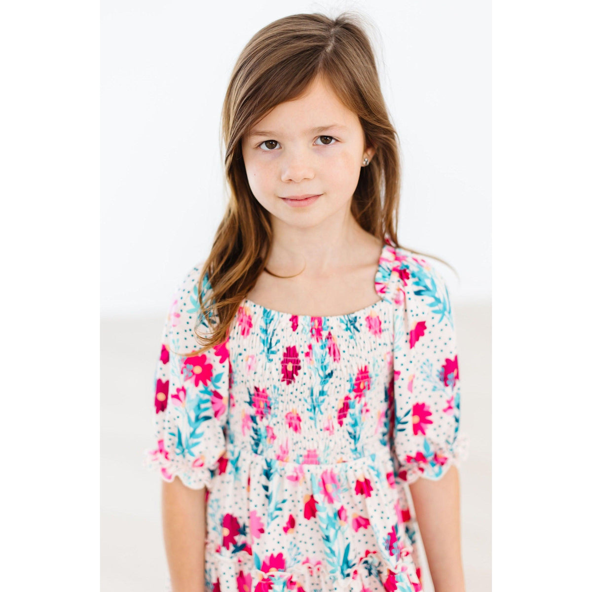 SALE Dots & Daisies Smocked Ruffle Dress