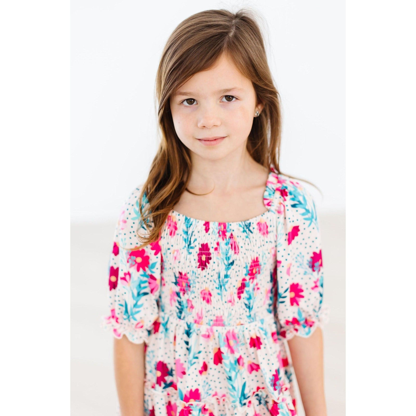 SALE Dots & Daisies Smocked Ruffle Dress