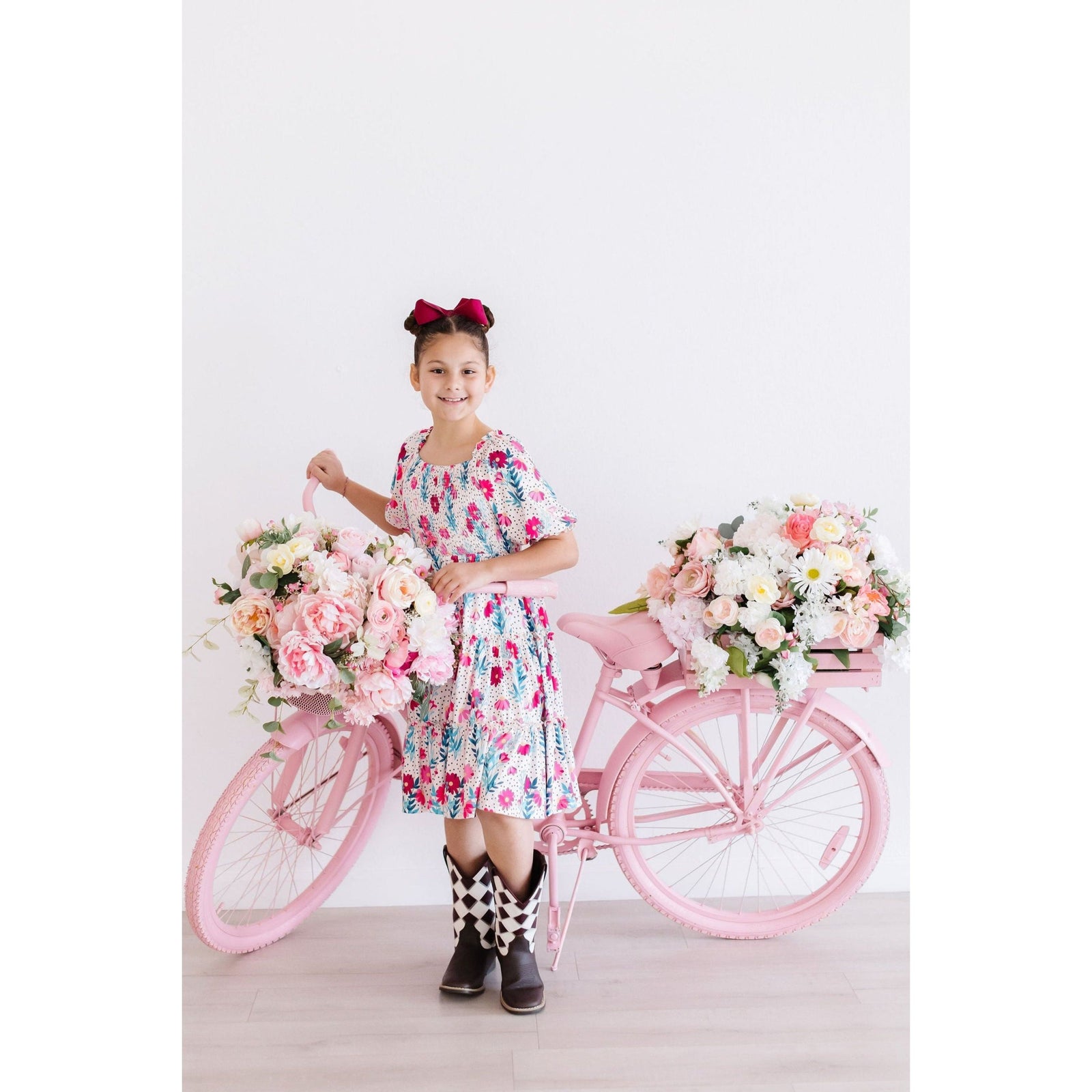 SALE Dots & Daisies Smocked Ruffle Dress
