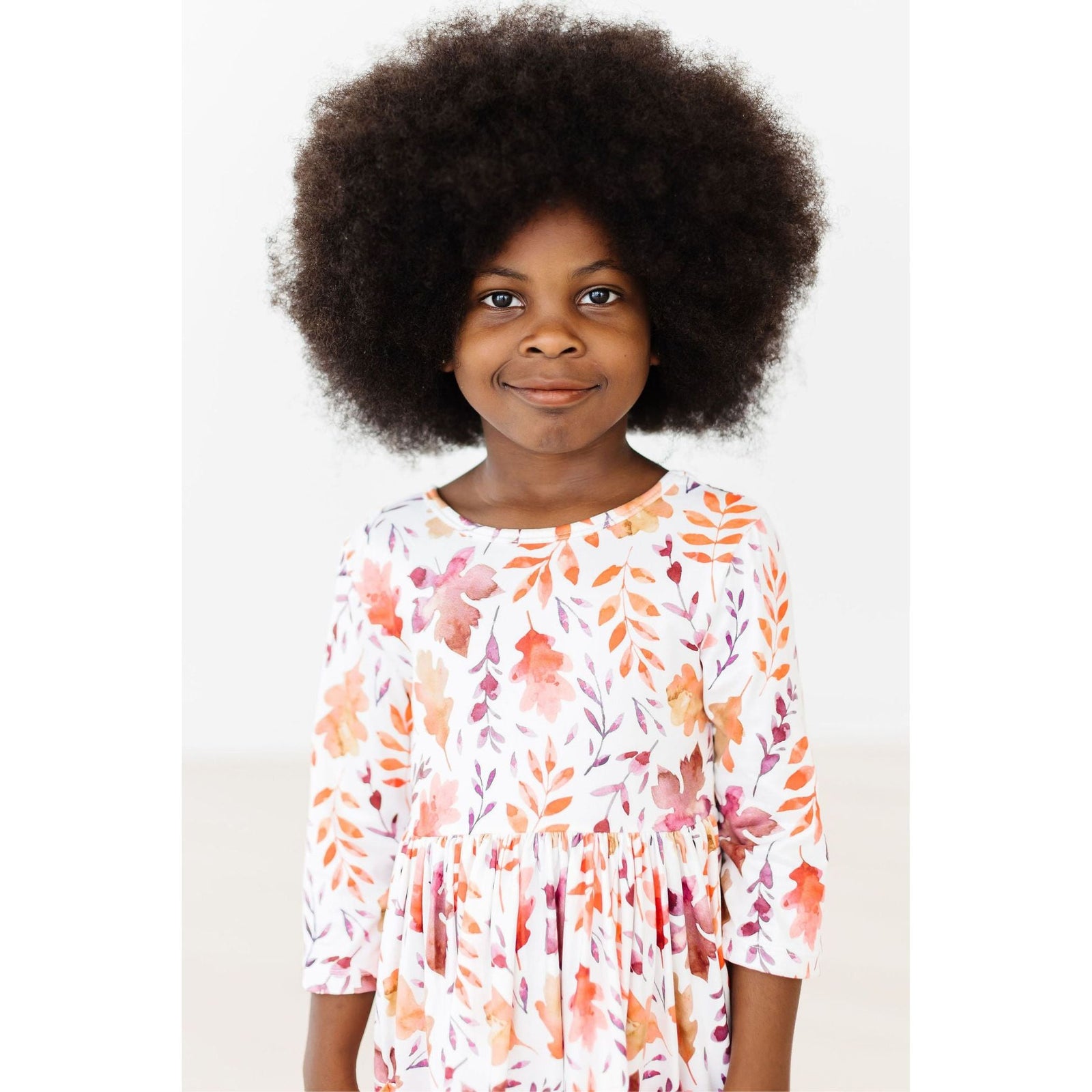 SALE Falling Leaves 3/4 Sleeve Pocket Twirl Dress