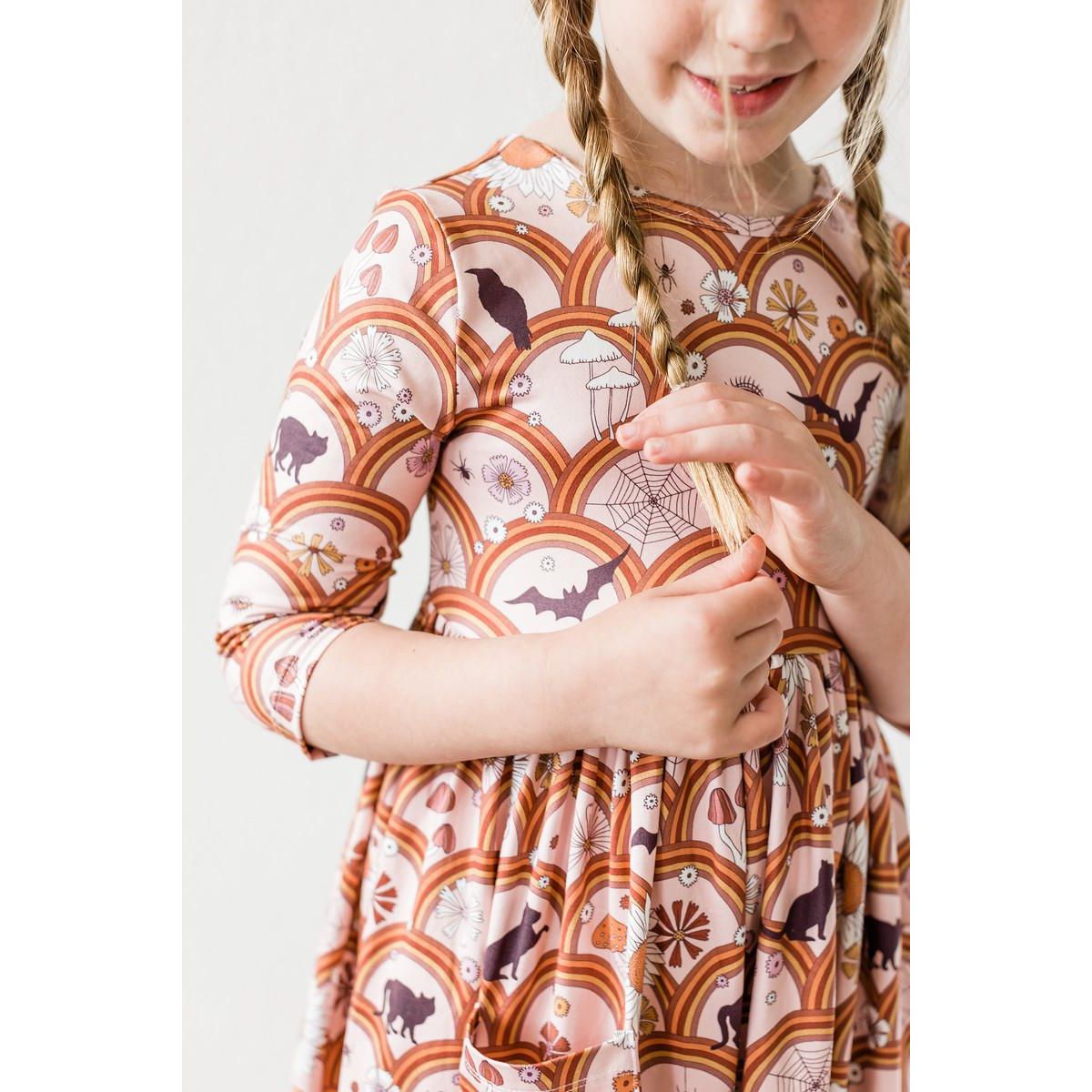 SALE Hocus Pocus 3/4 Sleeve Pocket Twirl Dress