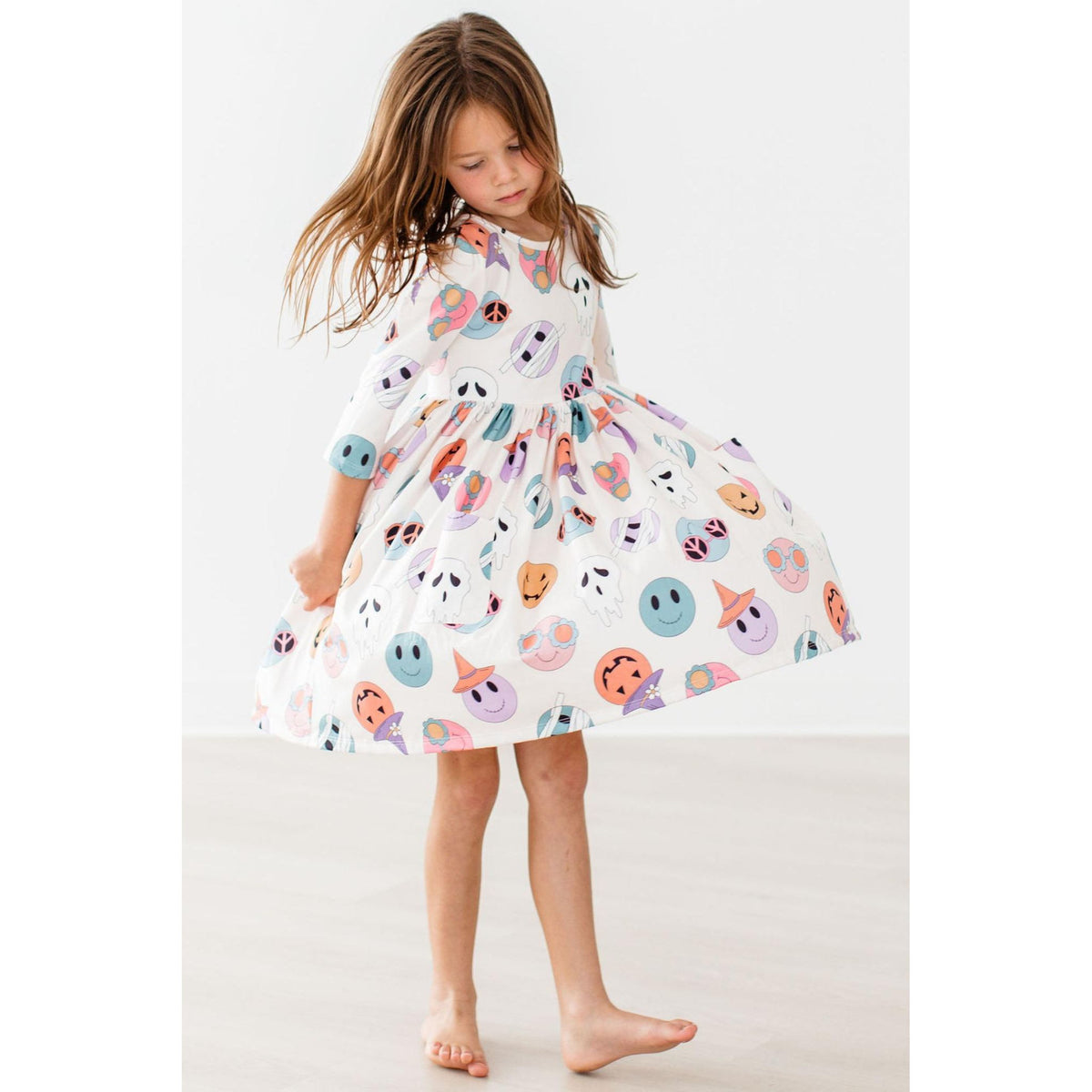 SALE Monster Mash 3/4 Sleeve Pocket Twirl Dress