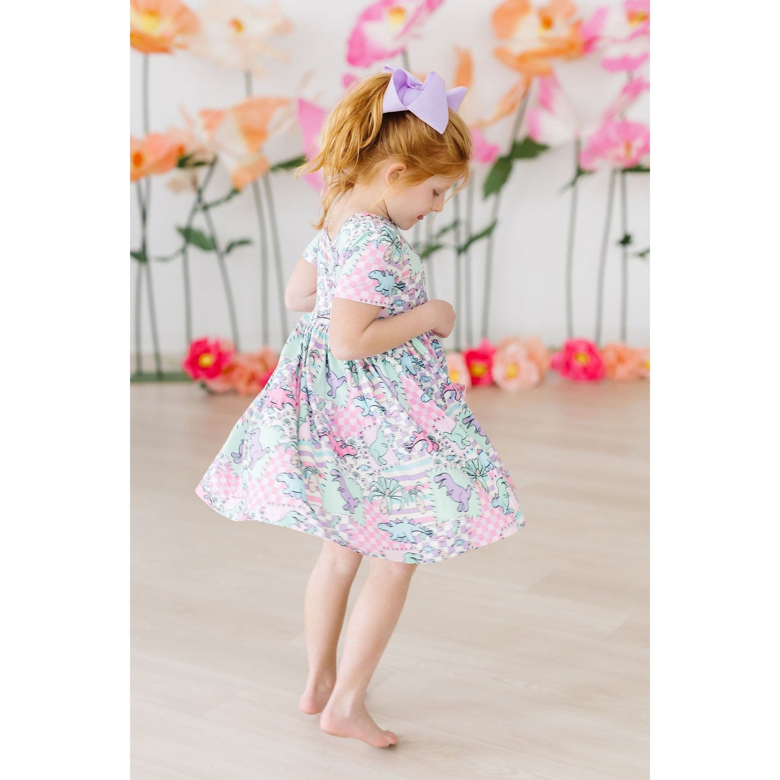 SALE Quilted Dinos S/S Pocket Twirl Dress