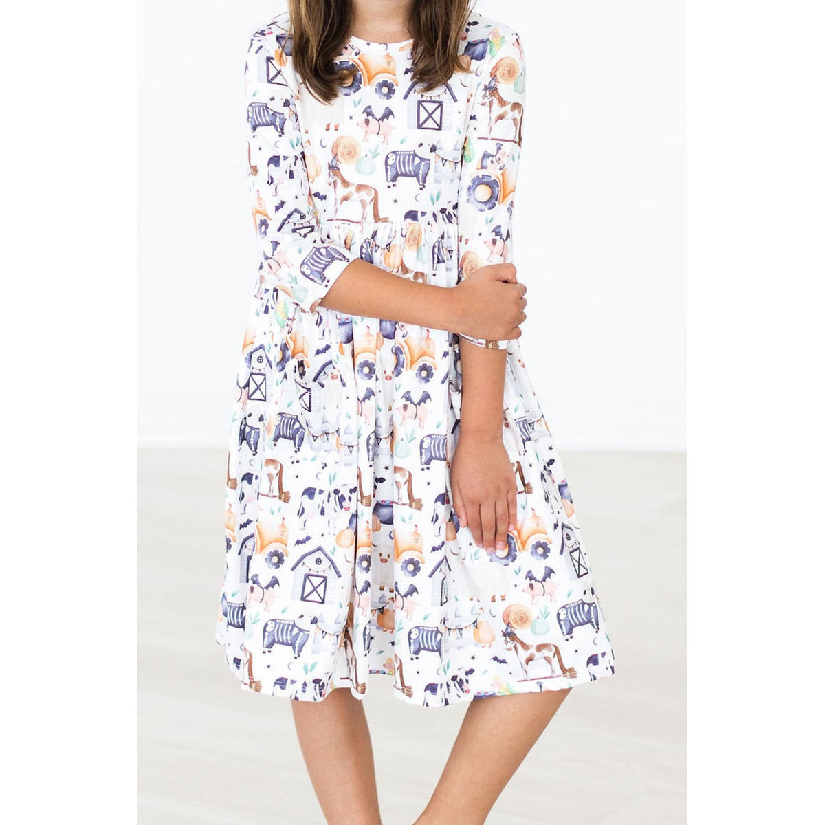SALE Stay Spooky 3/4 Sleeve Pocket Twirl Dress