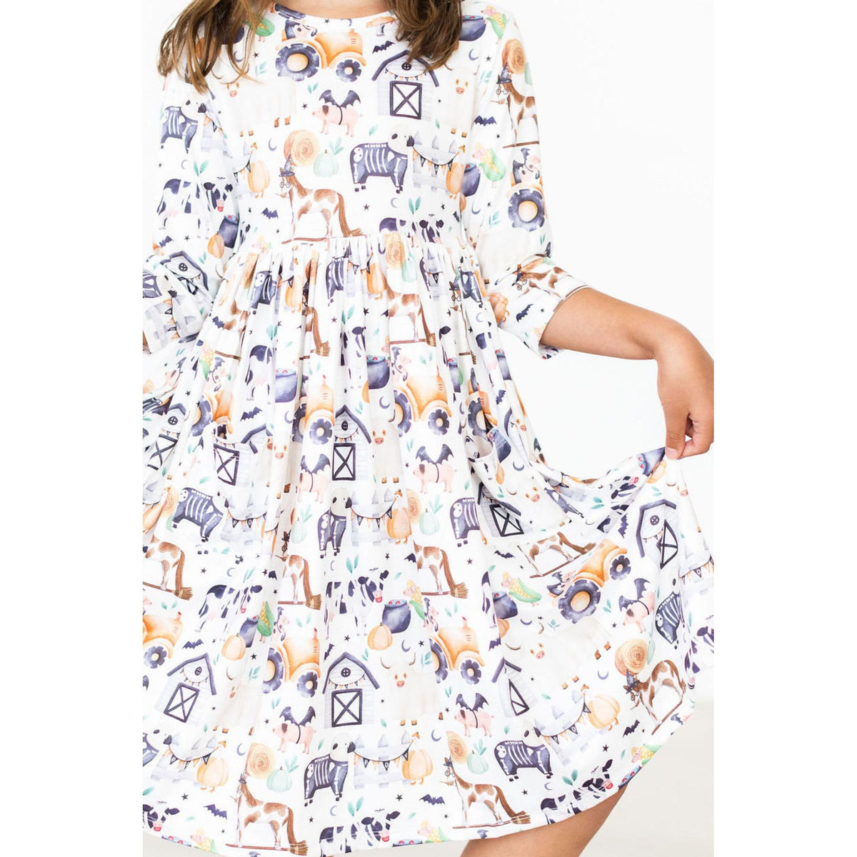 SALE Stay Spooky 3/4 Sleeve Pocket Twirl Dress