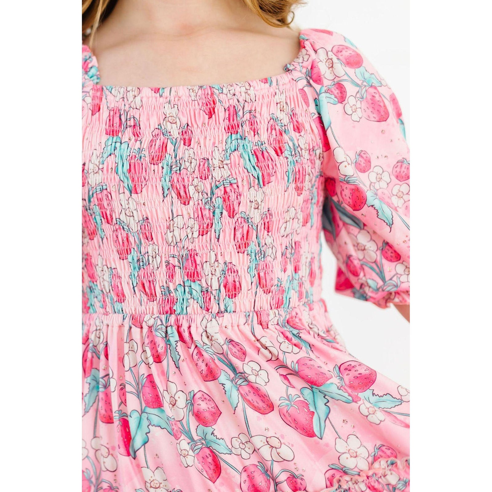 SALE Strawberry Shortcake Smocked Ruffle Dress