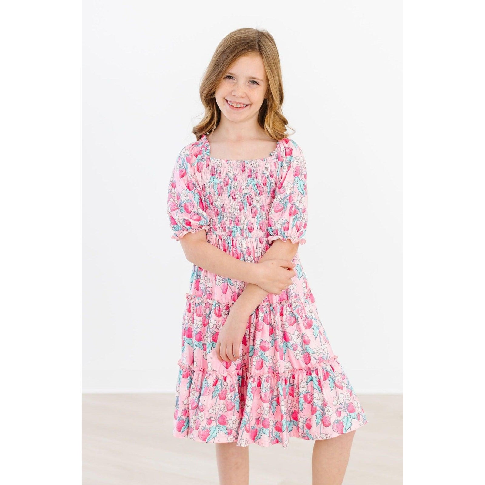 SALE Strawberry Shortcake Smocked Ruffle Dress