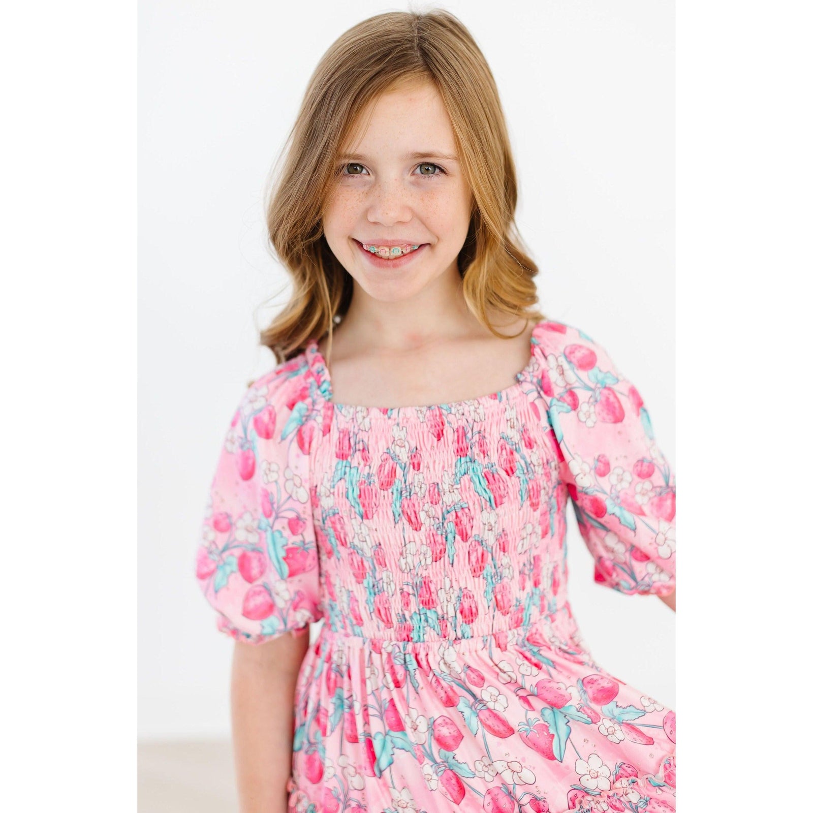 SALE Strawberry Shortcake Smocked Ruffle Dress
