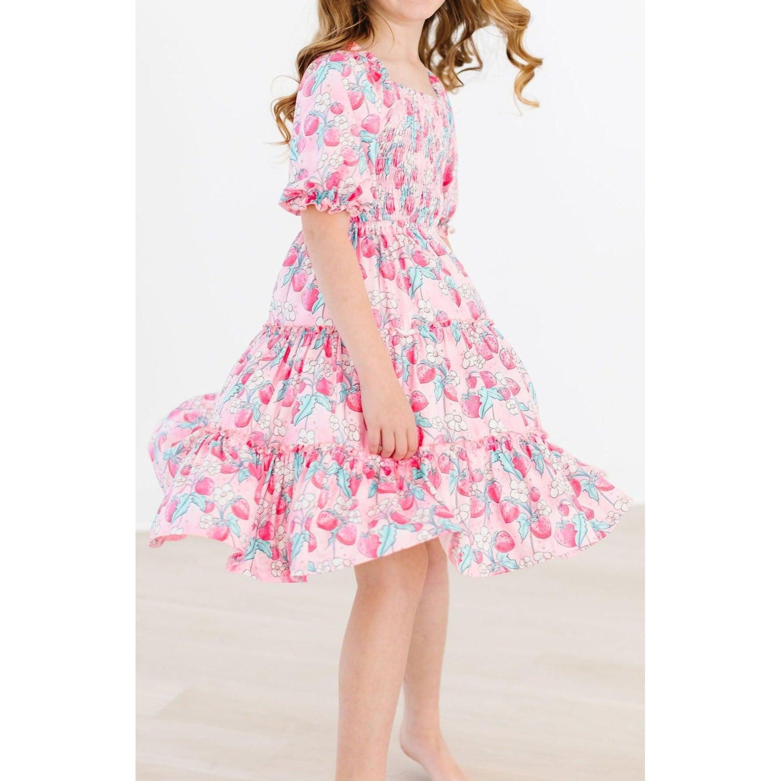 SALE Strawberry Shortcake Smocked Ruffle Dress
