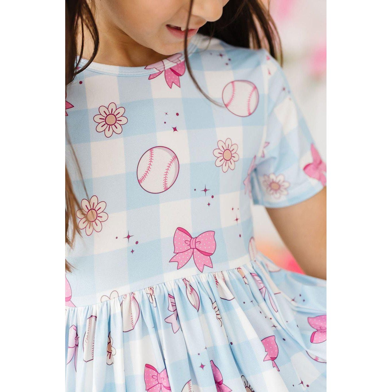 SALE Take Me Out to the Bow Game S/S Pocket Twirl Dress