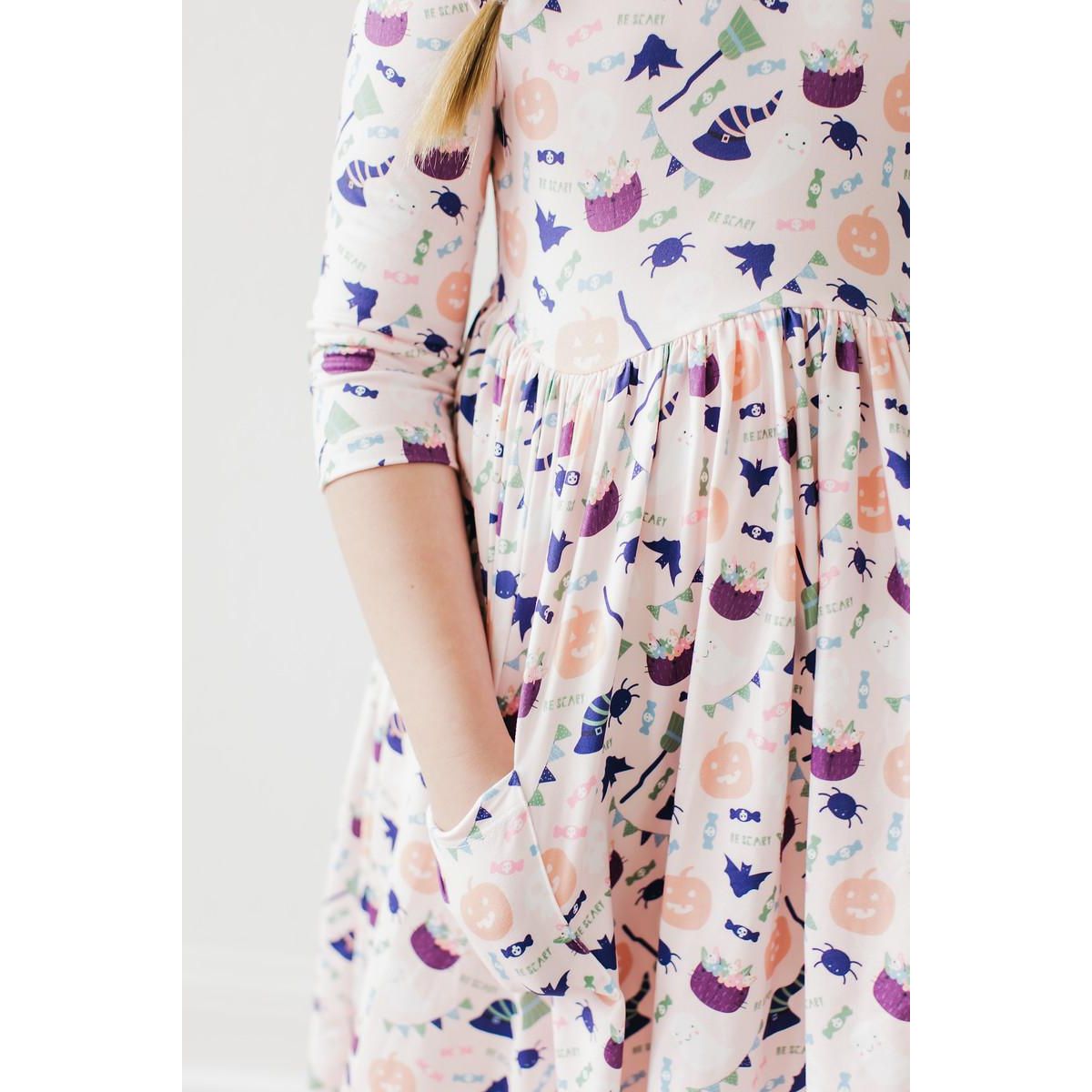 SALE Trick or Treat 3/4 Sleeve Pocket Twirl Dress