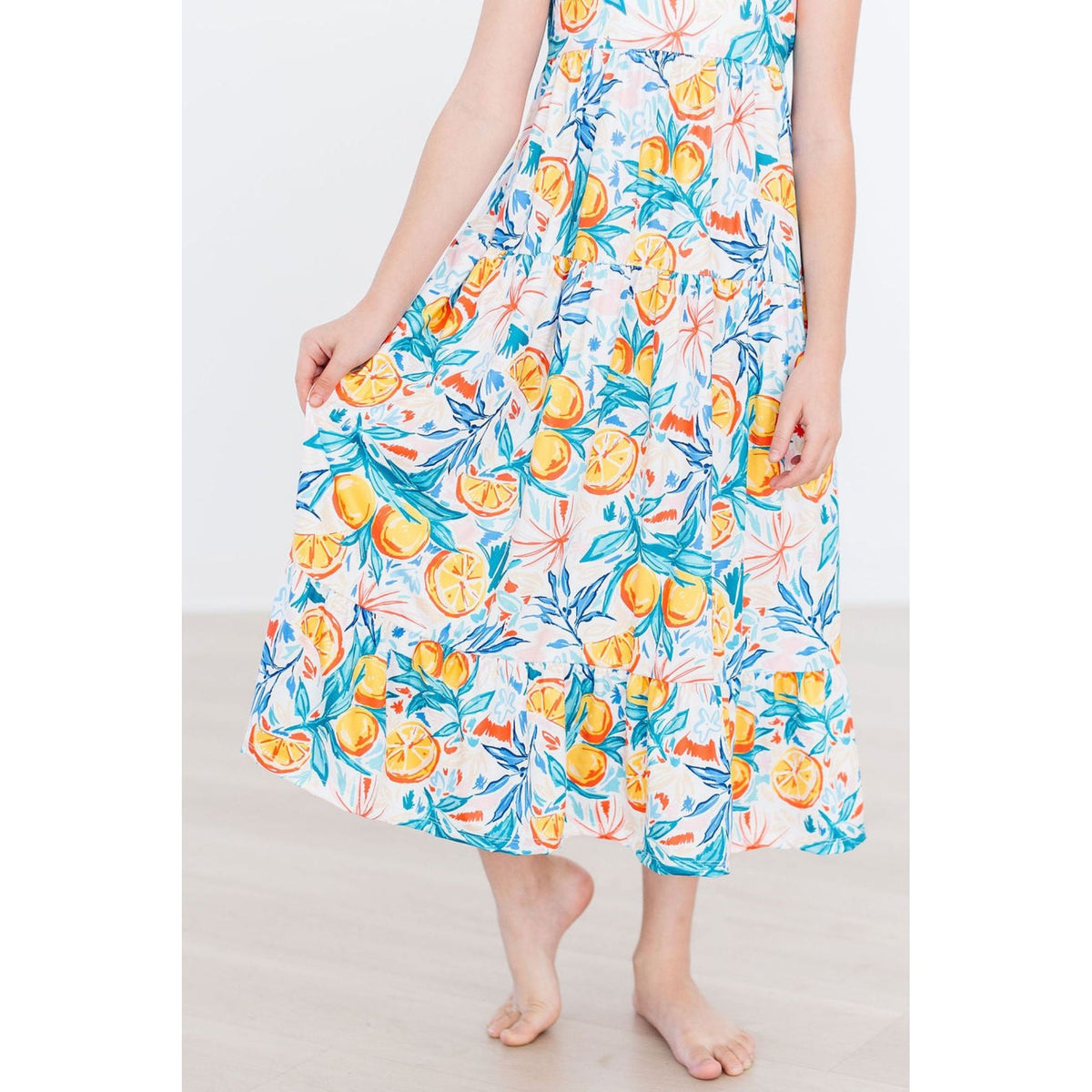 SALE Tropical Summer Ruffle Maxi Dress