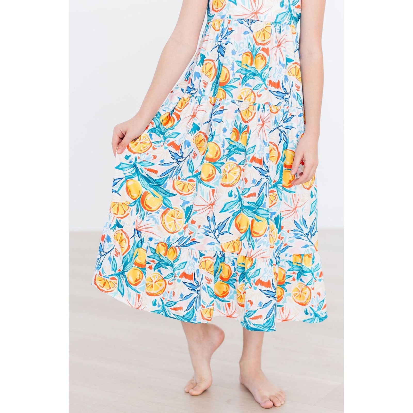 SALE Tropical Summer Ruffle Maxi Dress
