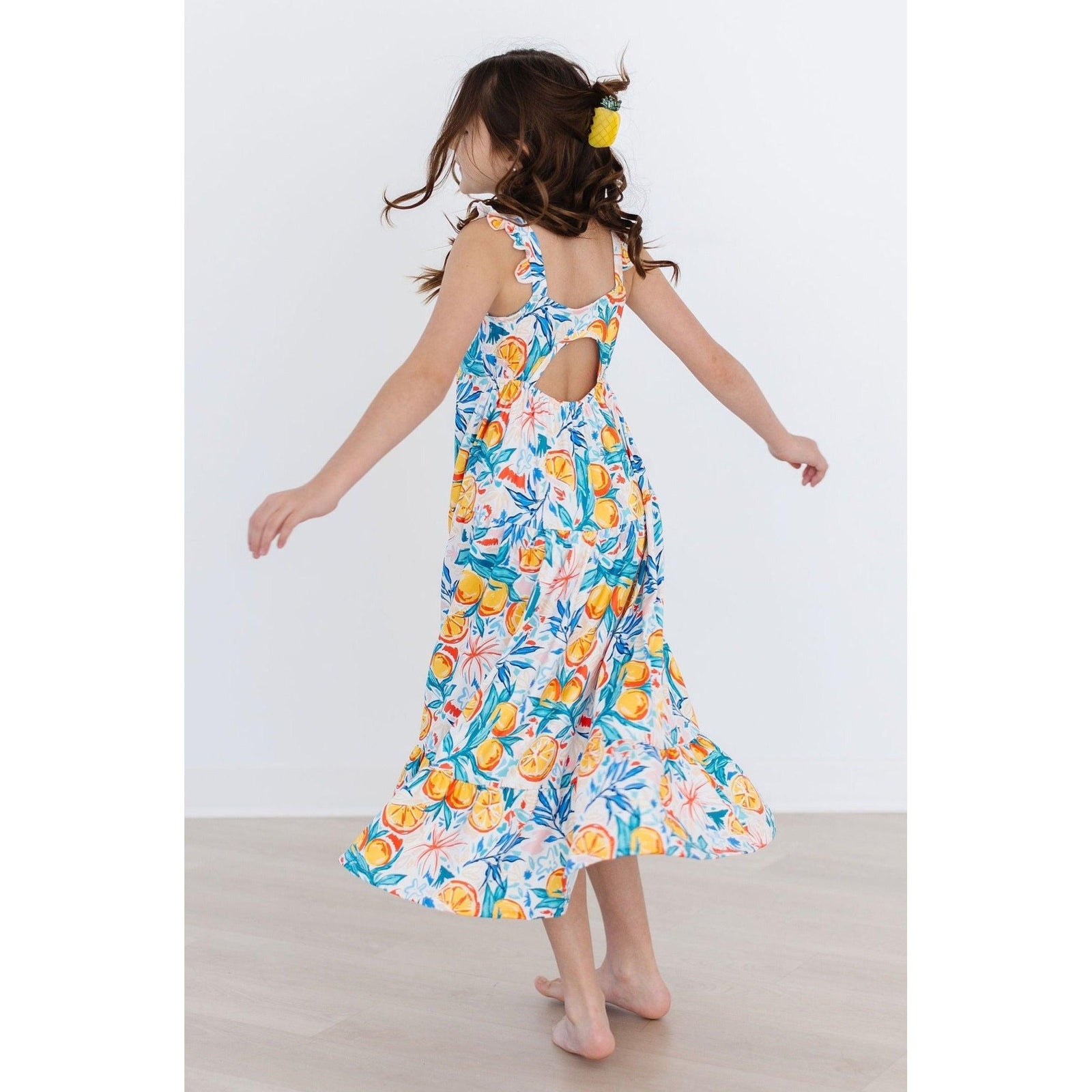 SALE Tropical Summer Ruffle Maxi Dress