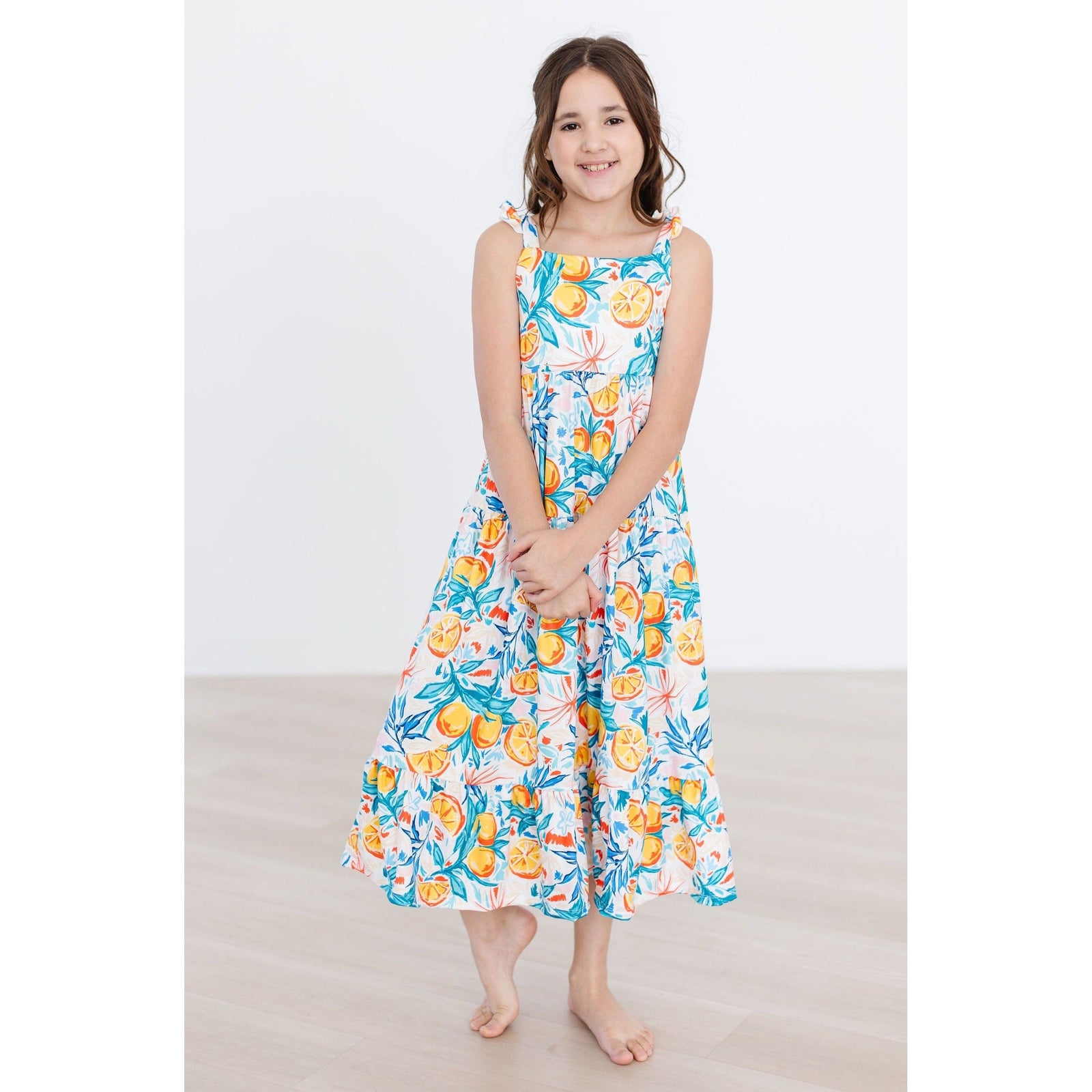 SALE Tropical Summer Ruffle Maxi Dress