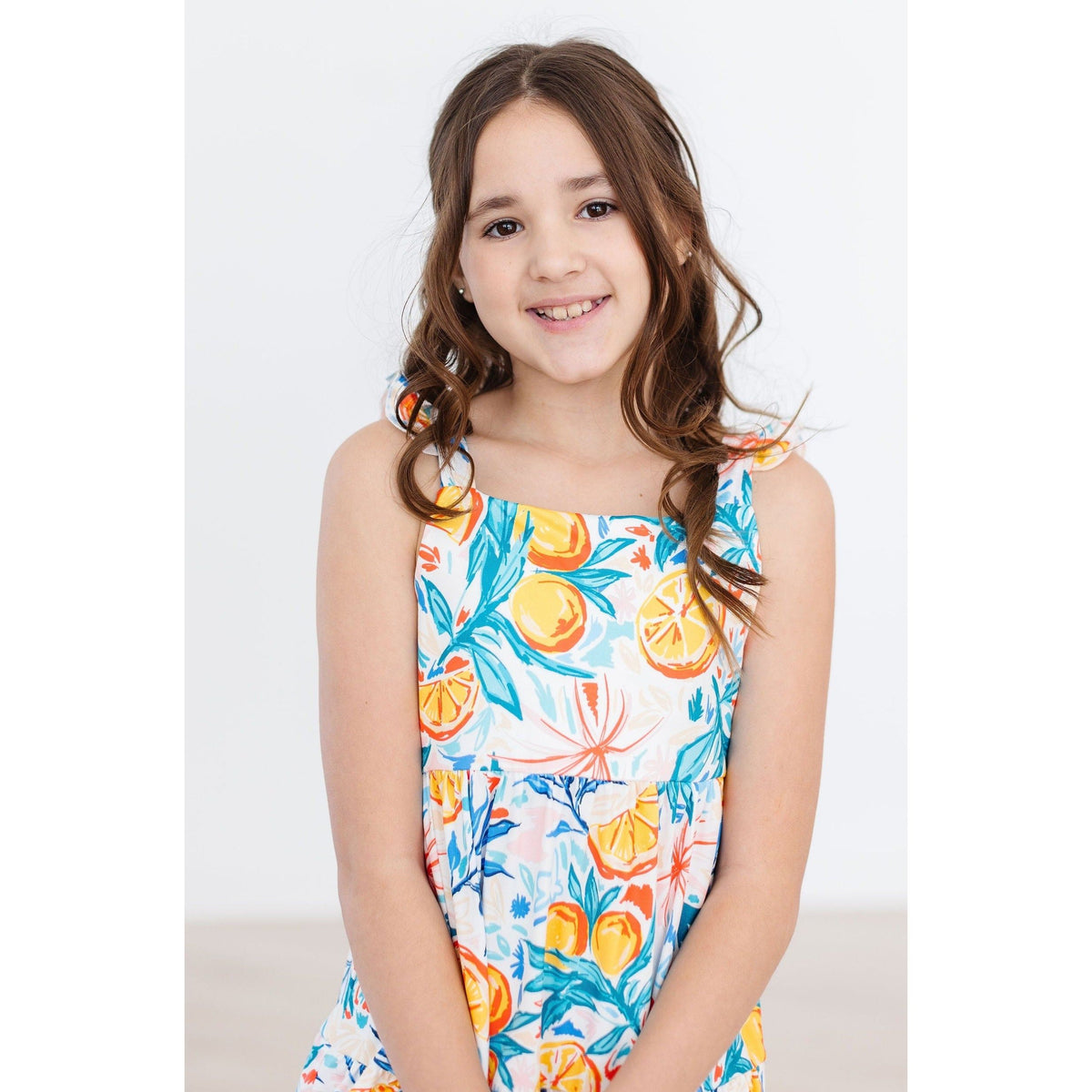 SALE Tropical Summer Ruffle Maxi Dress