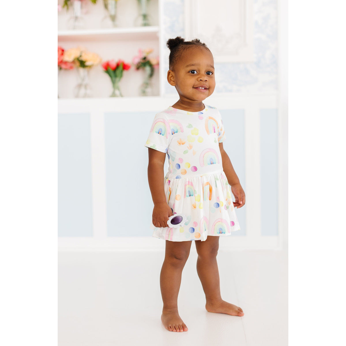SALE Watercolor Rainbows S/S Twirl Bodysuit