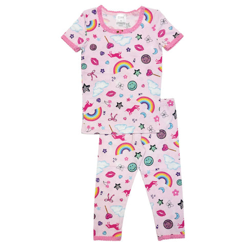 short sleeve pajama set | sticker