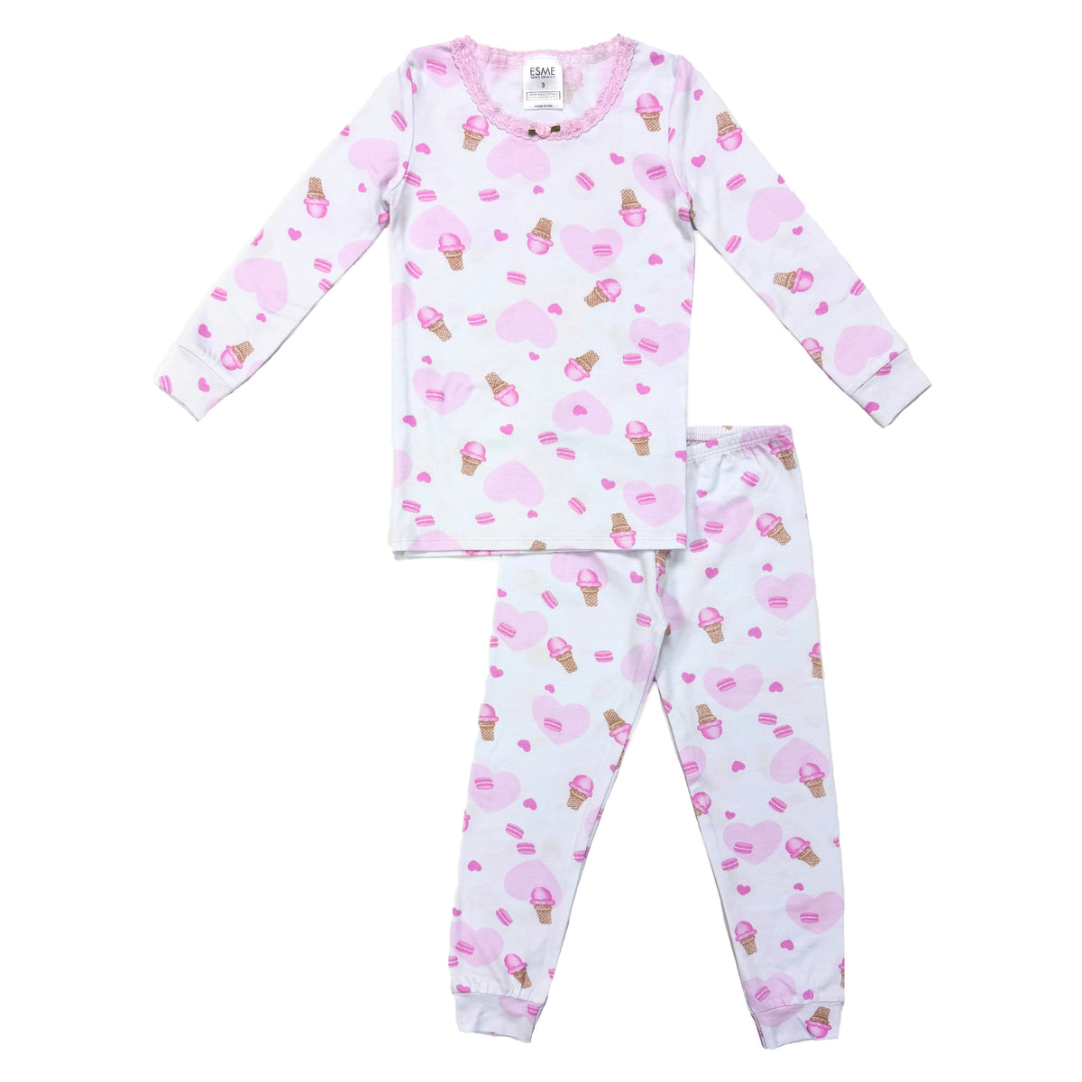 long sleeve pajama set | sweet ice cream
