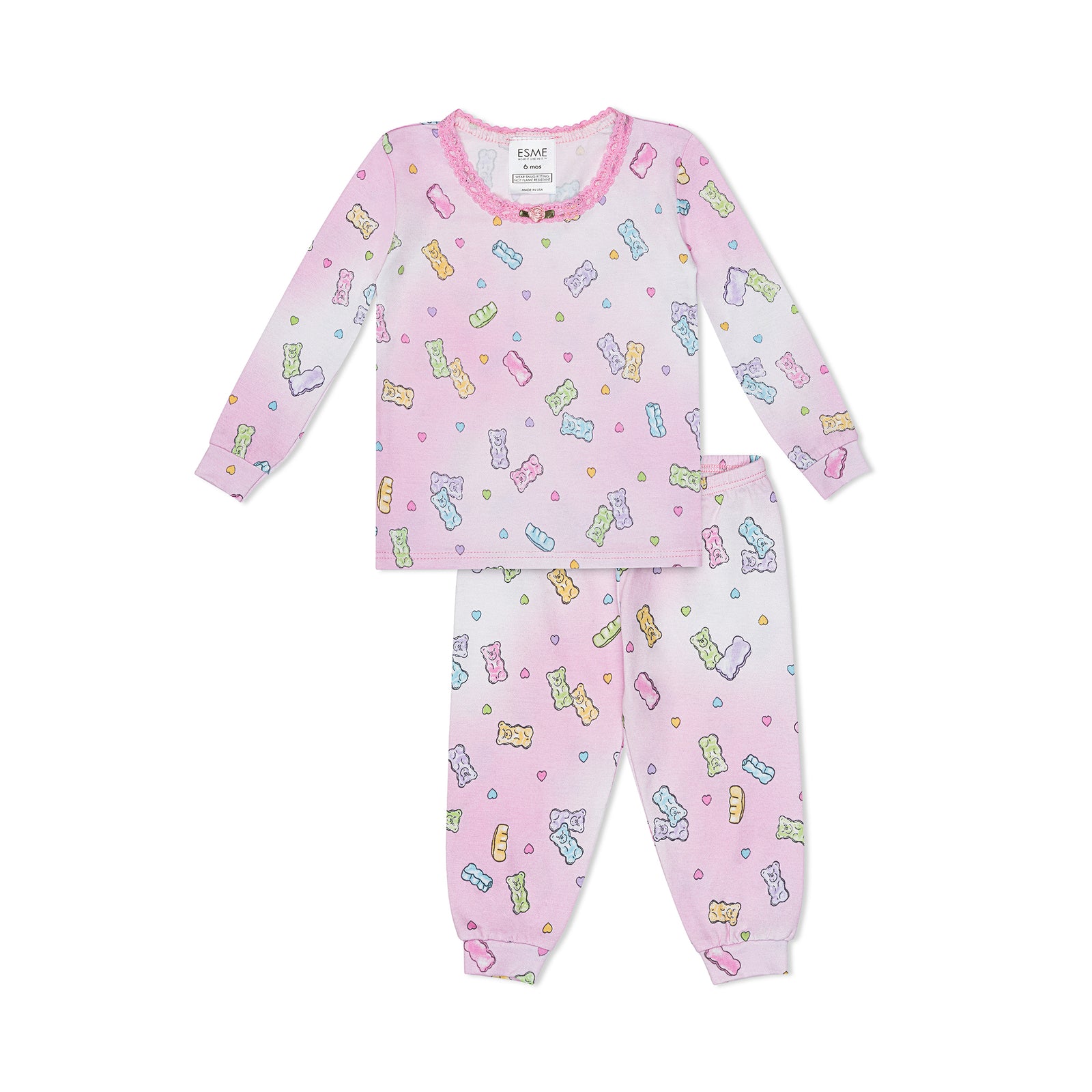 candy bears long sleeve pajama set