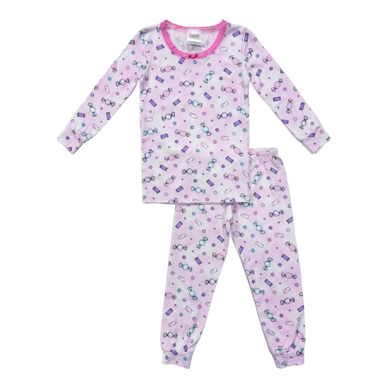 long sleeve pajama set | candy pink
