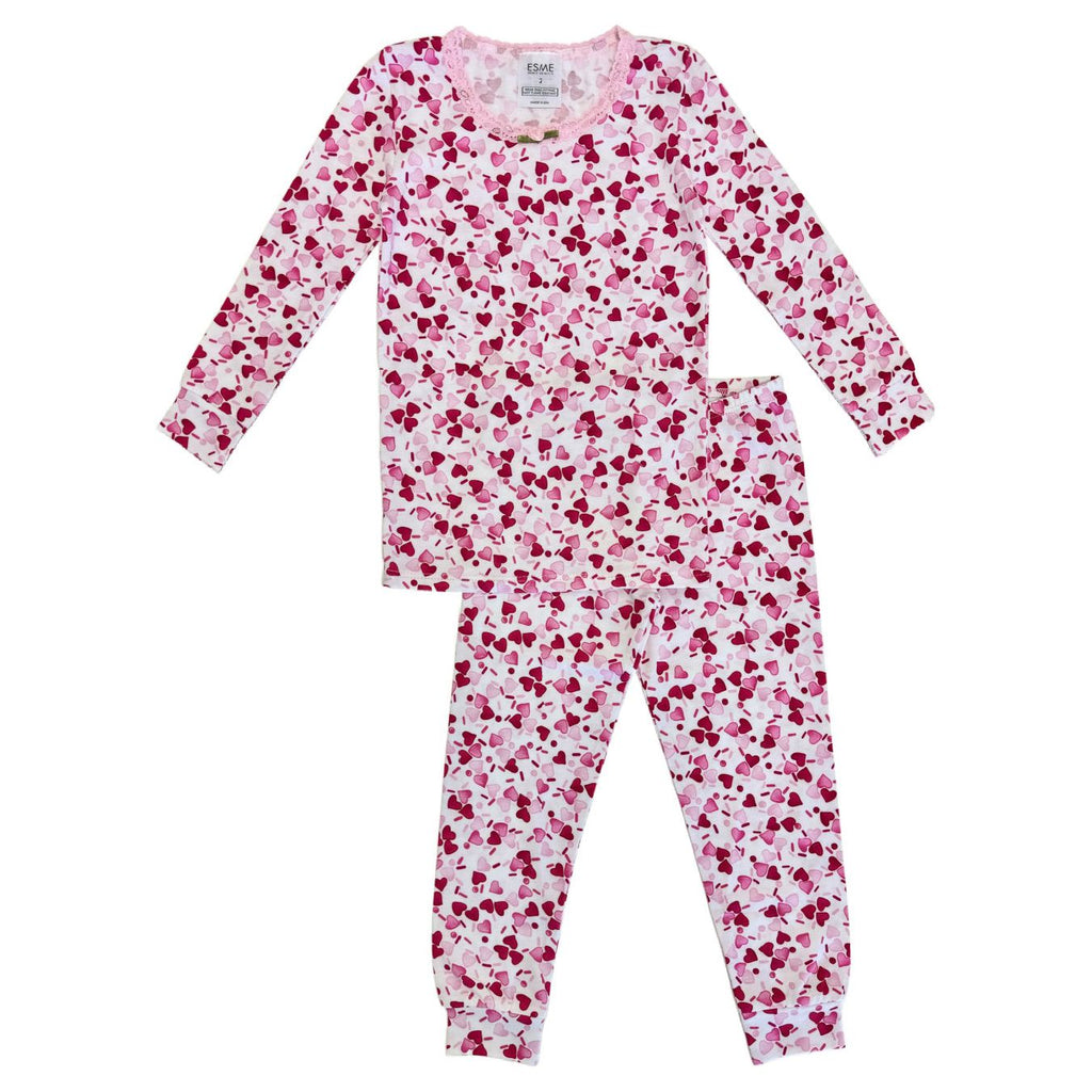 heart sprinkles long sleeve pajama set