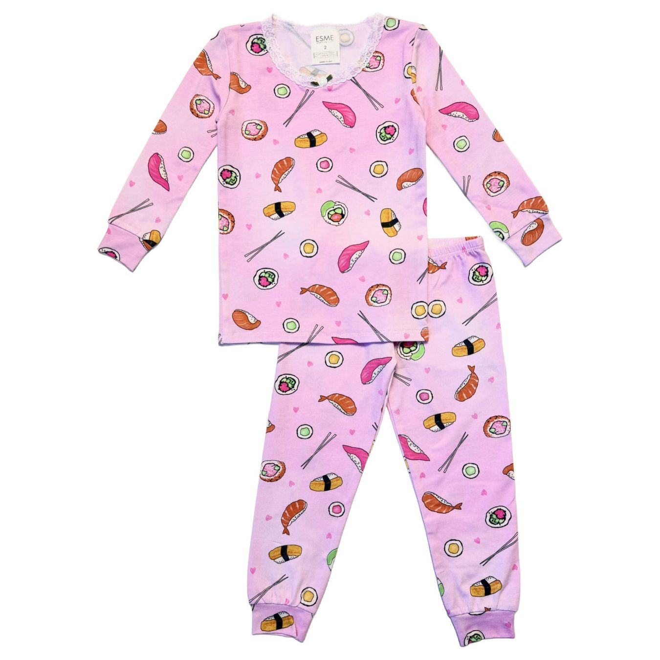 sushi long sleeve pajama set