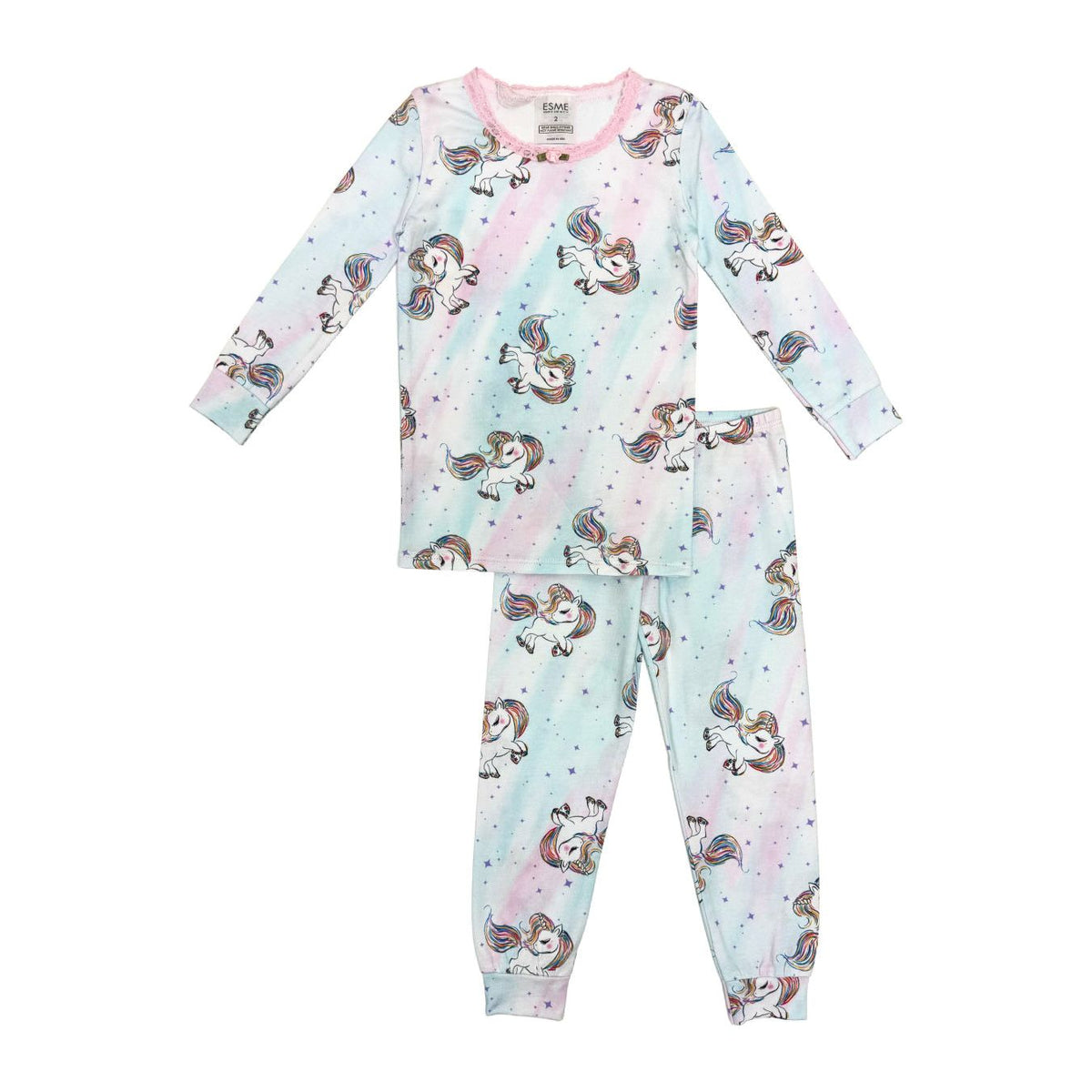 sassy unicorn long sleeve pajama set