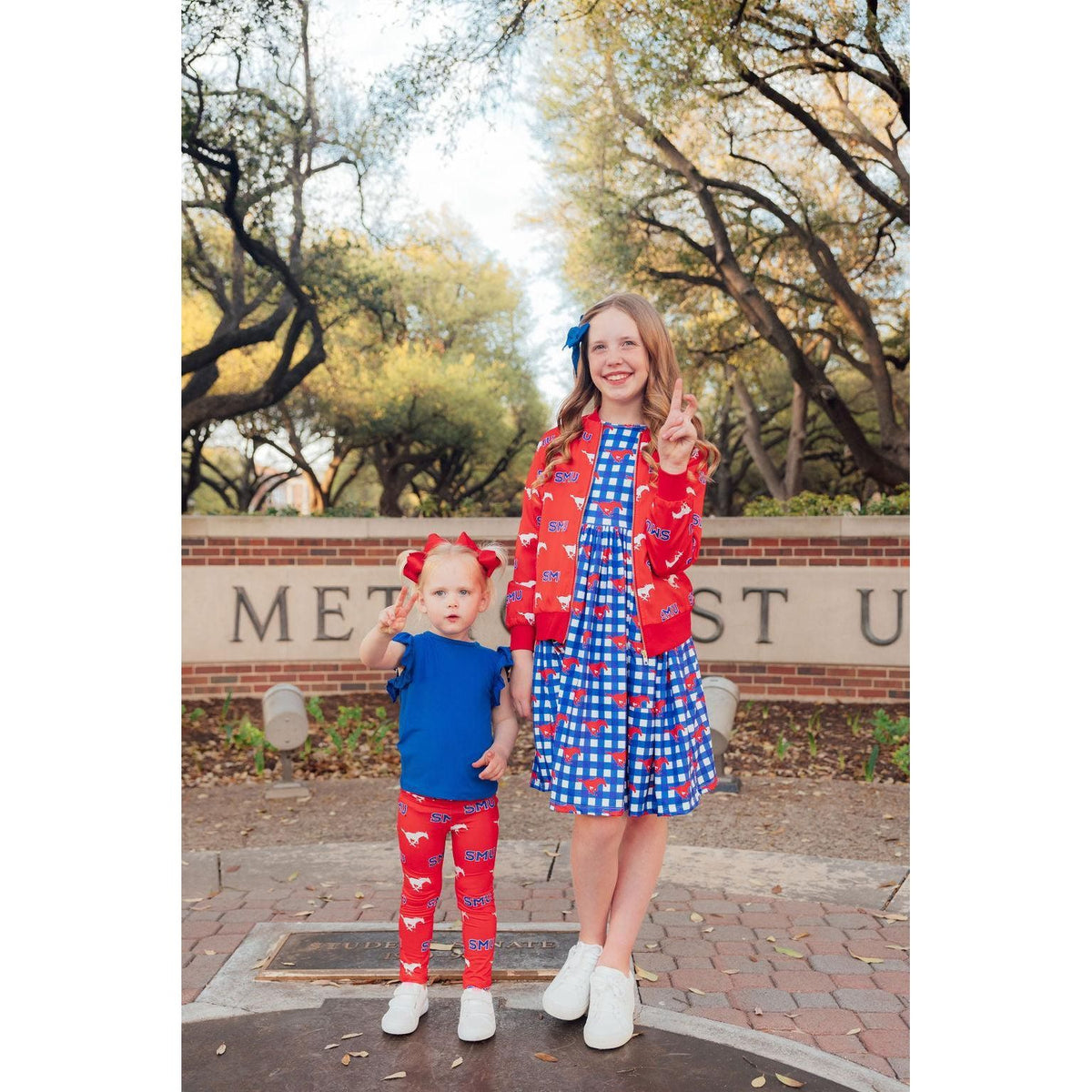 SMU Red Mustang Leggings